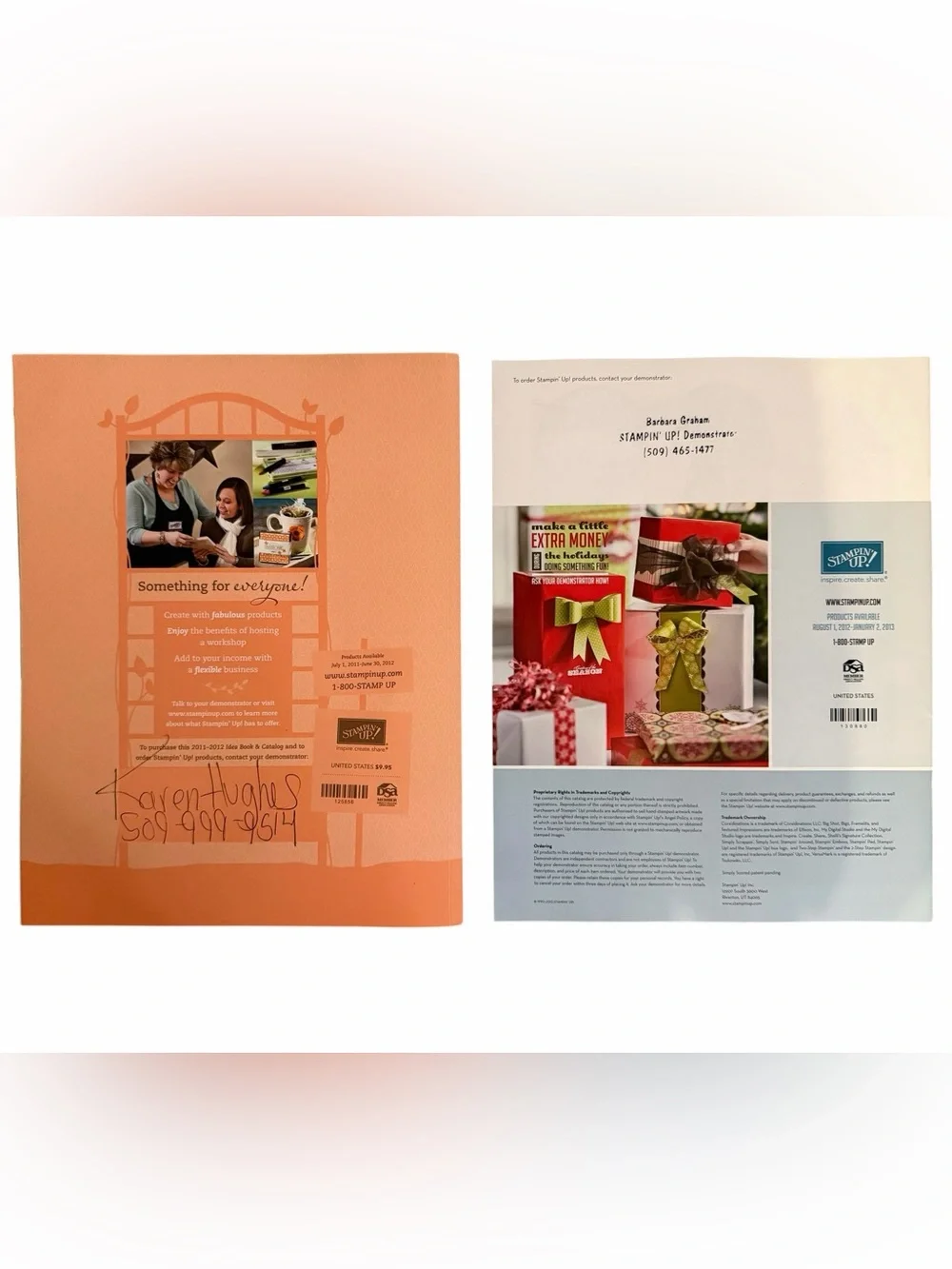 Set of 2 Stampin' Up! Idea Book & Catalogs 2011-2012 & Holiday Editions